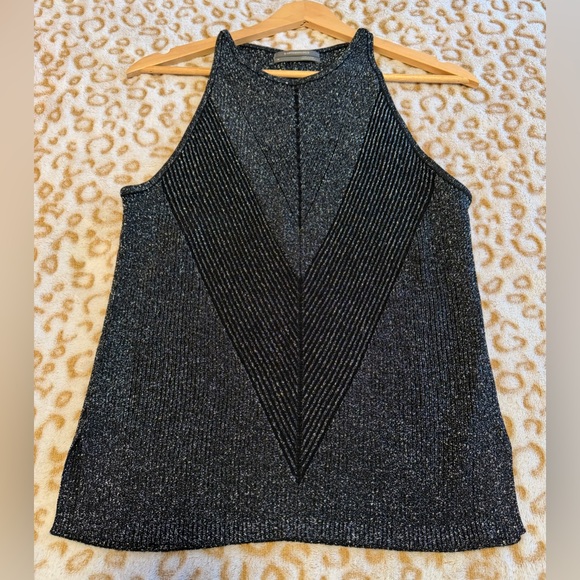 Anthropologie Black Textured Top Blouse Shiny Women’s 
Size: M - Picture 9 of 10